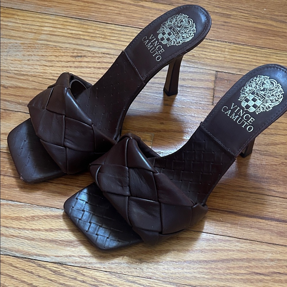 Vince Camuto Dark Brown Woven Heels